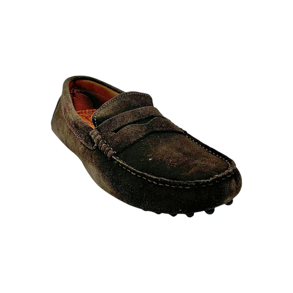 Massimo Matteo Men's Suede Penny Driver Cafe - Medium